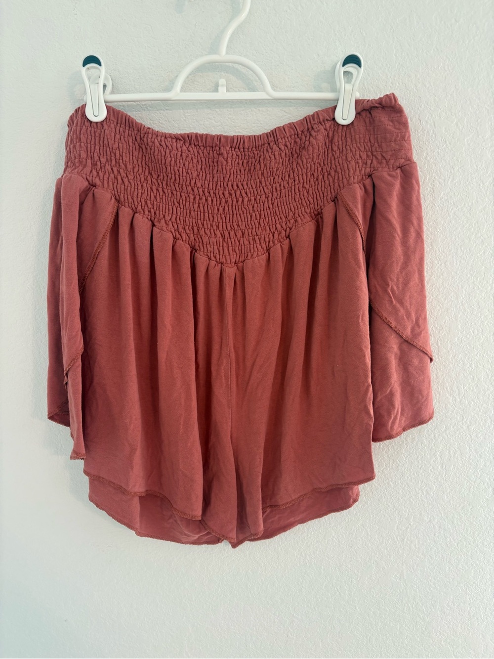Earthbound Soft Terracotta Smocked High Waist Flowy Shorts